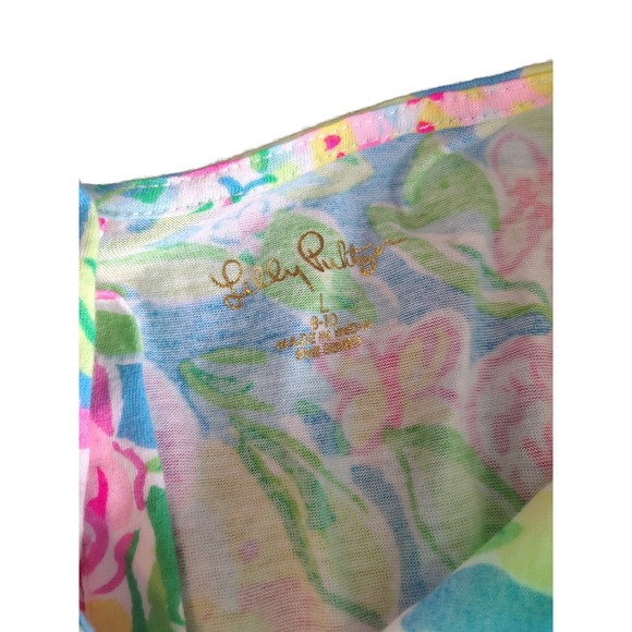 Lilly Pulitzer Girl L 8-10 Garden Grove MINI ADLEY ROMPER Cotton Puff Sleeves - Picture 3 of 5